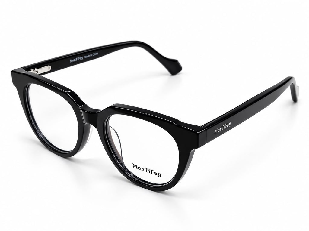RDA10217 black cat-eye frame — angle