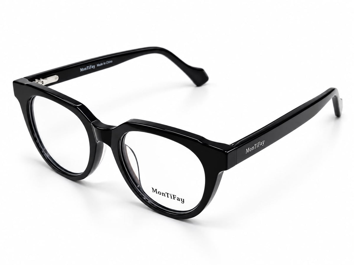 RDA10217 black cat-eye frame — angle