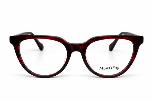RDA10217 burgundy tortoise cat-eye frame — front