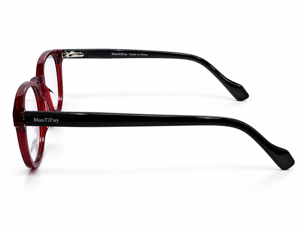 RDA10217 burgundy tortoise cat-eye frame — side